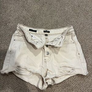 Wild Fable Cream Distressed Jean Shorts